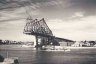 Geoffrey Powell 'Untitled (Construction of Story Bridge, Kangroo Point, Brisbane - Framed in brown, 70x73x3cm